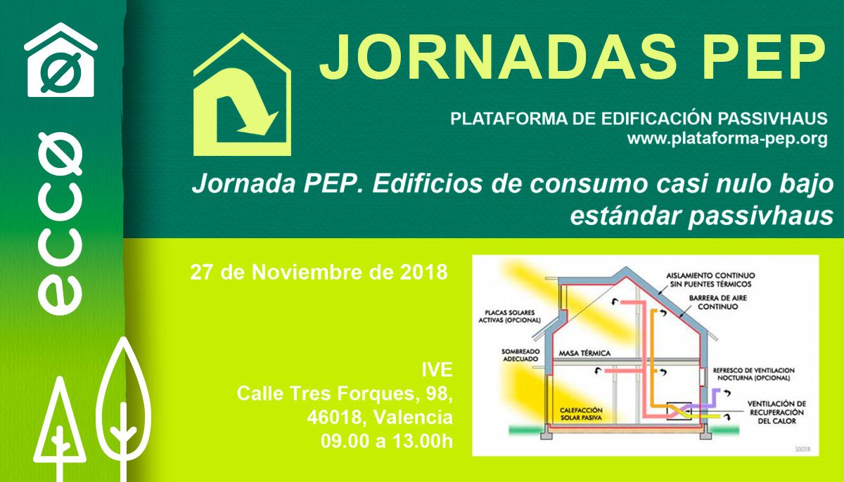 Jornada Divulgativa Passivhaus de la plataforma PEP. IVE València. Novembre 2018